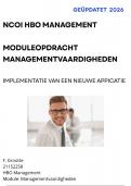 NCOI geslaagde moduleopdracht Managementvaardigheden - met feedback - Opdracht&colon; implementatie van een nieuwe applicatie - ge&uuml;pdatet 2026