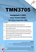 TMN3705 Assignment 3 (COMPLETE ANSWERS) 2023 (698592)