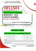 HFL1501 PORTFOLIO MEMO - MAY / JUNE 2023 - SEMESTER 1 - UNISA