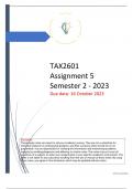 TAx2601 Assignment 6 2023     Assignment 5 2023   Assignment 5 2022