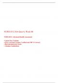 NURS 6512 Week 6 QUIZ -(4 Different Sets), NURS 6512N/ NURS 6512: Advanced Health Assessment, Walden University