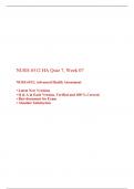 NURS 6512 Week 7 QUIZ -(4 Different Sets), NURS 6512N/ NURS 6512: Advanced Health Assessment, Walden University