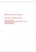 NURS 6512 Week 9 QUIZ -(3 Different Sets), NURS 6512N/ NURS 6512: Advanced Health Assessment, Walden University