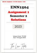ENN1504 Assignment 1 (751339) Due 16th August 2023 | Answers detailed and accurate - get that distinction! 