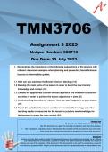 TMN3706 Assignment 3 (ANSWERS) 2023 (588713)