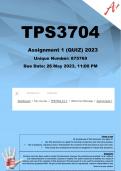 TPS3704 Assignment 1 (QUIZ) 2023 (875769)