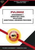 PVL2602 Assignment 1 Answers Semester 2 2023. Reasearched and Accurate Answers! Detailed explanations for each response. 