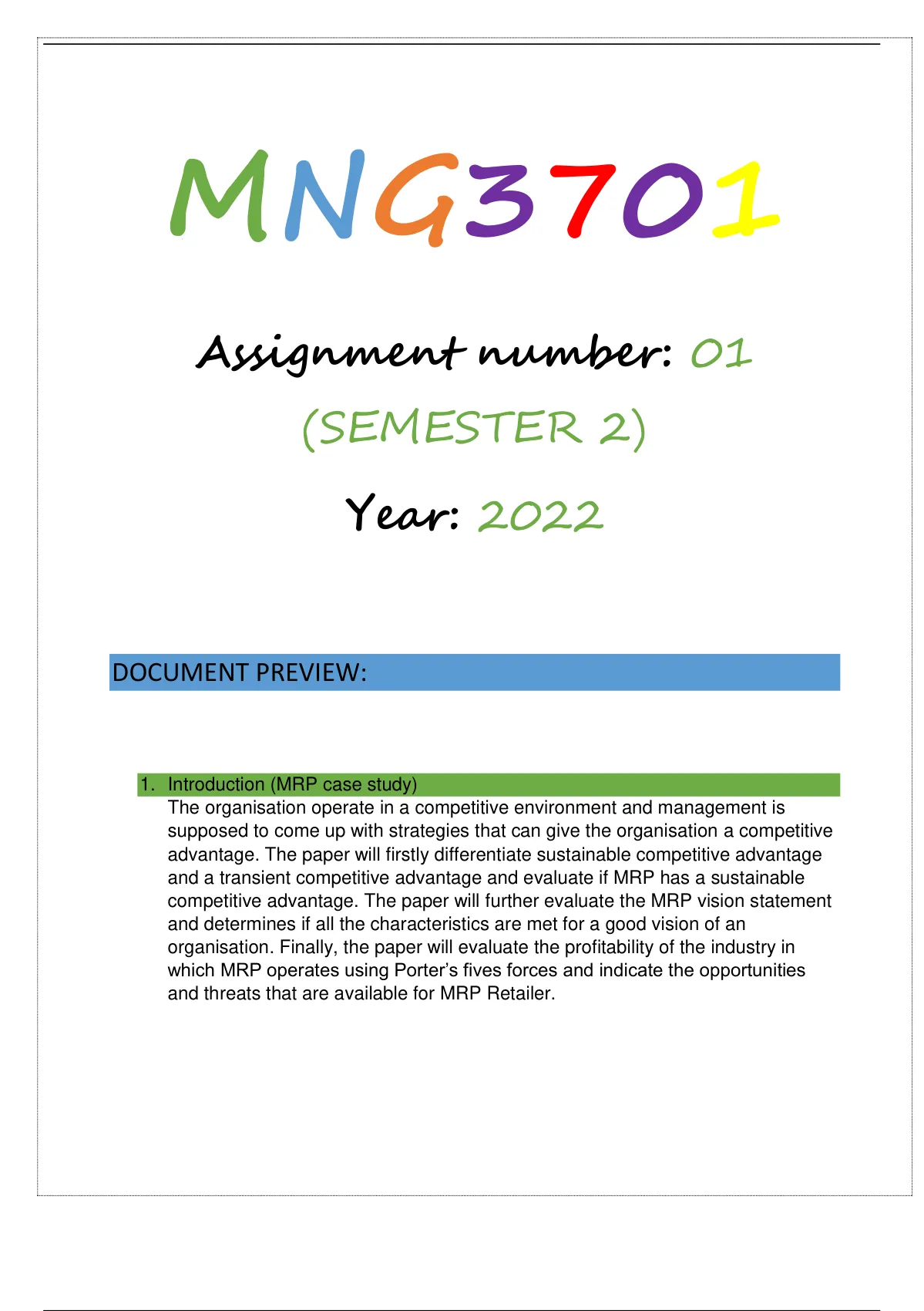 mng3701 assignment 2 semester 2 2022