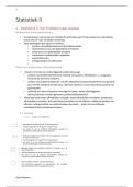 Samenvatting en uitgebreide lesnota's (elke les) Statistiek 2