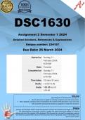 DSC1630 Assignment 2 (COMPLETE ANSWERS) Semester 1 2024 (234157)- DUE 26 March 2024