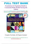 Test Bank For Foundations for Population Health in Community/Public Health Nursing 6th Edition By Marcia Stanhope; Jeanette Lancaster ISBN: 9780323776882 Chapter 1-32 Complete Guide .