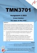 TMN3701 Assignment 2 (COMPLETE ANSWERS) 2023