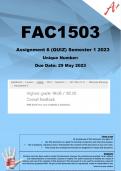 FAC1503 Assignment 6 (QUIZ) Semester 1 2023 