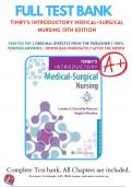 Test Bank For Timby's Introductory Medical Surgical Nursing 13th Edition by Loretta Donnelly-Moreno, Brigitte Moseley 9781975172237 Chapter 1-72 Complete Guide