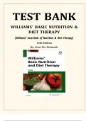 Test Bank for Williams' Basic Nutrition & Diet Therapy 15th Edition by Staci Nix McIntosh ISBN 9780323377317 Chapter 1-23 | Complete Guide A+