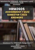 HRM2605 Assignment 7 (QUIZ) for Semester 2 2023