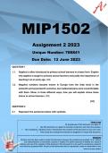 MIP1502 Assignment 2 (COMPLETE ANSWERS) 2023 (786841)