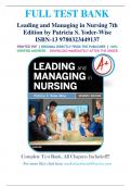 Test Bank for Leading and Managing in Nursing 7th Edition by Patricia S. Yoder-Wise ISBN 9780323449137 Chapter 1-31 |Complete Guide A+