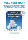 Test Bank For Essentials of Nursing Leadership and Management 7th Edition by Sally A. Weiss ISBN 9780803669536 Chapter 1-16 | Complete Guide. 