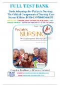 Test Bank Davis Advantage for Pediatric Nursing The Critical Components of Nursing Care Second Edition by Kathryn Rudd 9780803666535 Chapter 1-22 | Complete Guide A+
