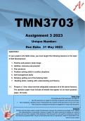 TMN3703 Assignment 3 (COMPLETE ANSWERS) 2023 (387526)