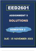 EED2601 ASSIGNMENT 5 (QUIZ) Semester 2 2023 - DUE 15 NOVEMBER  2023