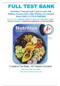 Test Bank for Nutrition: Concepts and Controversies, 5th Edition, Frances Sizer, Ellie Whitney, Leonard Piché, ISBN-10: 0176892869, ISBN- 13: 9780176892869