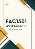 FAC1501 Assignment 8 Semester 2 October 2023