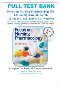 Test Bank for Focus on Nursing Pharmacology 8th Edition Amy M. Karch