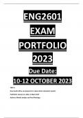 ENG2601 EXAM PORTFOLIO ANSWERS 2023
