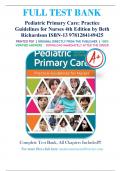 Test Bank for Pediatric Primary Care&colon; Practice Guidelines for Nurses 4th Edition by Beth Richardson ISBN&colon; 9781284149425 Chapter 1-36 &vert; Complete Guide A&plus;