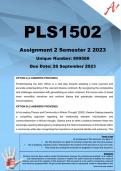 PLS1502 Assignment 2 Semester 2 2023 (899588) - DUE 28 September 2023