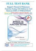 Test Bank for Ruppel's Manual of Pulmonary Function Testing 11th Edition by Carl Mottram 9780323356251 | Complete Guide A+