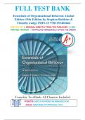 Test Bank for Essentials of Organizational Behavior 15th Edition by Stephen Robbins &Timothy Judge ISBN 9781292406664 Chapter 1-16 | Complete Guide A+