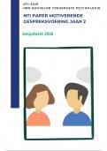 NTI paper Motiverende Gespreksvoering Jaar 2  Toegepaste Psychologie - Update 2026