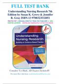 Test Bank For Understanding Nursing Research: Building an Evidence-Based Practice 7th Edition By Susan K. Grove; Jennifer R. Gray 9780323532051 Chapter 1-14 Complete Guide .