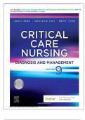 Test Bank for Critical Care Nursing: Diagnosis and Management  9th Edition by Urden: ISBN-10 0323642950 ISBN-13 978-0323642958, A+ guide
