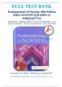 Test Bank For Fundamentals of Nursing 10th Edition By Patricia A. Potter; Anne Griffin Perry; Patricia A. Stockert; Amy Hall 9780323677721 Chapter 1-50 Complete Guide .