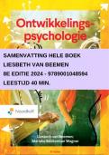 NTI Ontwikkelingspsychologie&colon; de hele samenvatting van het boek Van Beemen en 130 veel voorkomende tentamenvragen met antwoorden