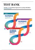 Test Bank - Nursing: A Concept-Based Approach to Learning, 4th Edition (Pearson Education, 2023), Chapter 1-51 | All Chapters