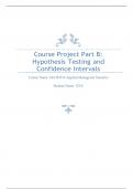 MATH 534 Week 6 Course Project, Part B - Hypothesis Testing and Confidence Intervals