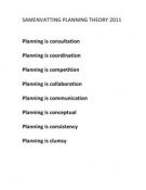 Summary Planning Theory 2011-2012