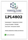 LPL4802 Assignment 1 (ANSWERS) Semester 2 2023 (705490) - DISTINCTION GUARANTEED