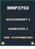 MNP3702 Assignment 5 (COMPLETE ANSWERS) Semester 2 2023 (545425) - DUE 10 October 2023