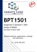 BPT1501 Assignment 2 (DETAILED ANSWERS) Semester 1 2024  - DISTINCTION GUARANTEED