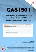 CAS1501 Assignment 4 (COMPLETE ANSWERS) Semester 2 2023 (673510) - DUE 26 September 2023