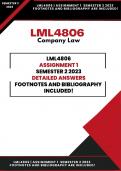 LML4806 Assignment 1 SOLUTIONS for Semester 1 (2023) Pass Guarantee (Footnotes and bibliography included) ️ SEE EXAMPLE