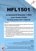 HFL1501 Assignment 6 (ANSWERS) Semester 1 2023 (816285)