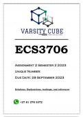 ECS3706 Assignment 2 (ANSWERS) Semester 2 2023 - DISTINCTION GUARANTEED