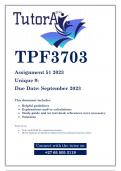 TPF3703 Assignment 51 (QUALITY ANSWERS) 2023